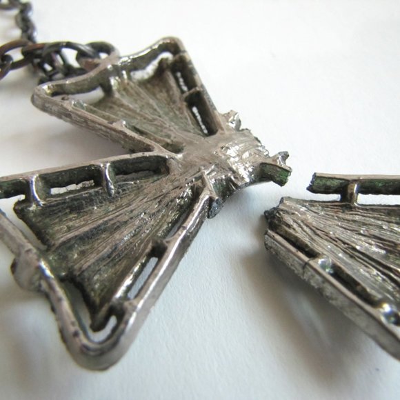 ISO Vintage Iron/Maltese Cross Pendant Brooch - Picture 4 of 7